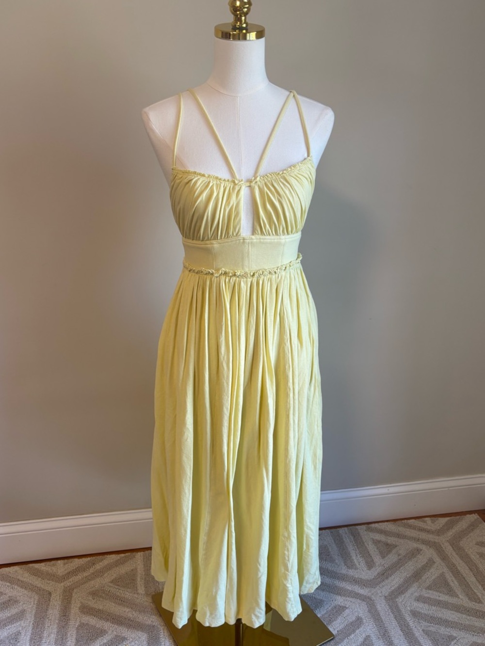 Ulla Johnson Lemon Yellow Midi Dress